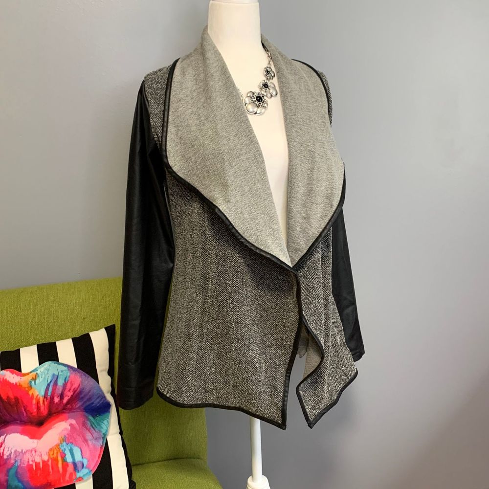 Jack by BB Dakota Knit & Faux Leather Jacket